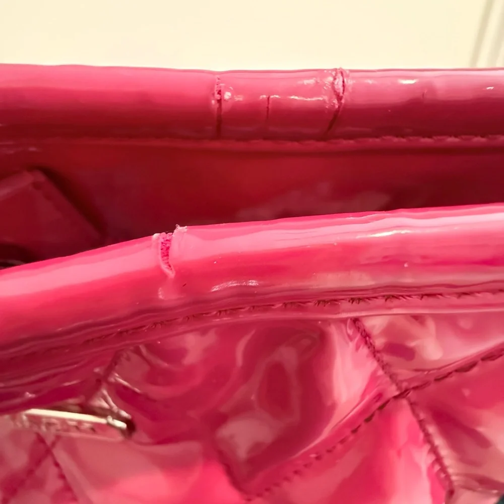 🩷 SOLD - Coach Poppy Liquid Gloss Patent Leather Hot Pink Convertible Bag - Picture 14 of 17